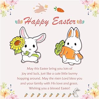 Pin Clasp Easter Bunny Brooch - Gold Plated Copper - No Gemstone - Women & Girls - Rabbit Design - Ideal Spring Holiday Gift (2 PCS)