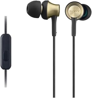 Sony MDR-EX650APT In-Ear-Kopfhörer mit Messinggehäuse, aktiver Geräuschunterdrückung und integriertem Mikrofon, gold, ideal für Musikliebhaber unterwegs