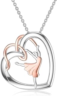 925 Sterling Silver Ballet Dancer Pendant Necklace with Box Chain, Ideal Gift for Women and Girls who Love Dance or Music, Elegantly Designed