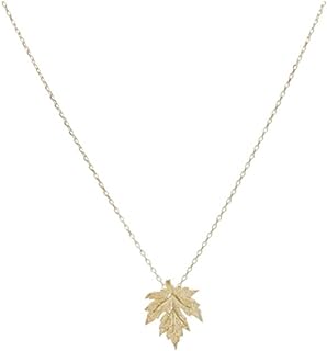 RUIZHEN Gold Silver Maple Leaf Autumn Leaf Pendant Necklace