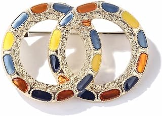 ROFARSO Vintage Round Victorian Brooch Pin for Women Girl Medieval Brooch Lapel Pin for Wedding Party Ball