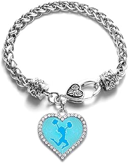 Inspired Silver - Silver Open Heart Charm Bracelet with Cubic Zirconia Jewelry