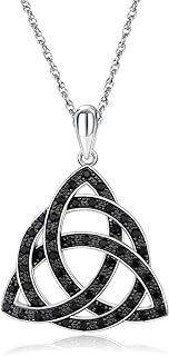 Irish Celtic Knot Necklace 925 Sterling Silver Good Luck Celtic Pendant Triangle/Round Necklaces Gift for Women Girls