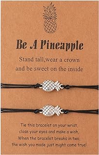 Charming Beaded Pineapple Bracelet with Quality Metal Chain for Women - Beautifully Designed Friendship Emblem - Gift Idea for All Occasions