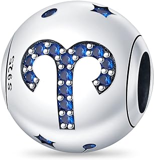 Pandach 12 Zodiac Sign Birthday Charms 925 Sterling Silver Birthstone Charms Fits Women's Charm Bracelet Necklace Bangle Gifts for Girls Friends