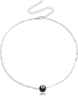 3D Round Black Eight Ball Billiards Pendant Necklace, Single Layered Necklace for Women, Handmade Pendant,Unique Gift for Women/Girls.