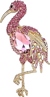 Vintage Crystal Flamingo Brooch with Pin Clasp for Women, Intricate Animal-Inspired Design