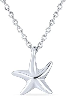Hawaii Ocean Sea Life Tropical Beach Vacation Nautical Starfish Pendant Necklace Ear Cuff Drop Stud Earrings Jewelry Set For Women Teens .925 Sterling Silver
