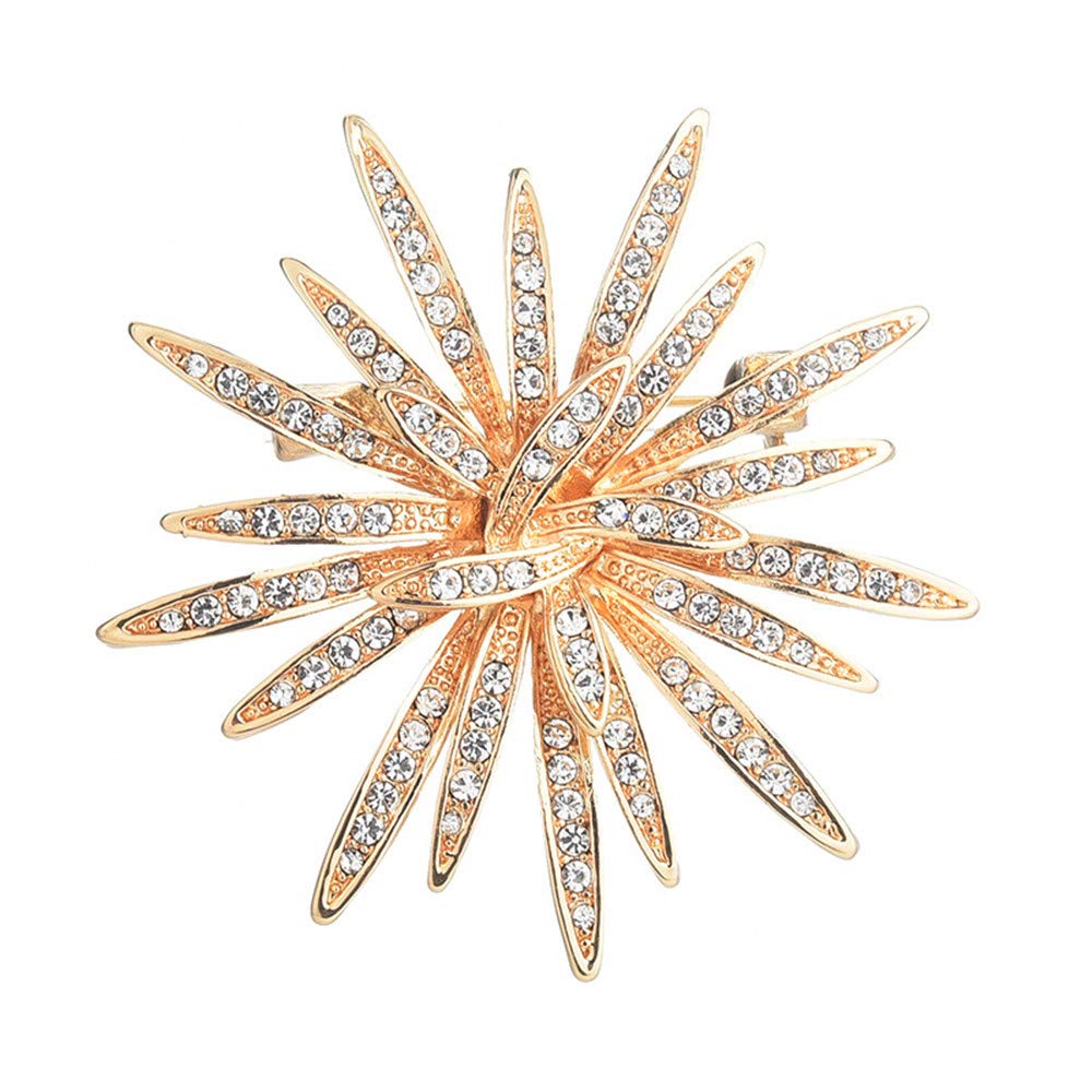 Brooch Pins for Women，Gold Tone Austria Rhinestone Crystal Brooch Pins Jewelry