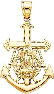 14k Yellow Gold Our Lady Of Guadalupe Pendant Necklace 19x25mm Jewelry for Women