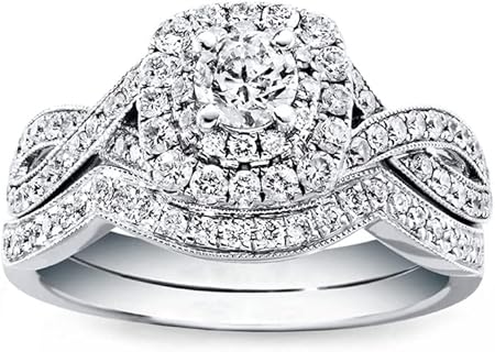 Platinum-Plated Silver Clasp, 1 Carat Moissanite Engagement Rings Set for Women, Princess Cut Stones, Ideal for Special Occasions