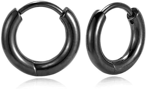 G23 Titanium Hoop Earrings, Hinged Huggie Hoop Earrings for Lobe Cartilage 8mm/10mm/12mm Hypoallergenic Lightweight Huggie Hoops Earring with 14K Gold Plated Earrings for Women Men Girls