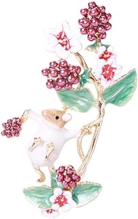 Pin Clasp Grape Squirrel Brooch Alloy for Women Fashion - Cute Animal Enamel Design Accessories Gift