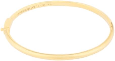 Wanderlust + Co Classic 14K Gold Vermeil Bangle - 14K Gold Plated Jewelry Hypoallergenic, Shower-safe