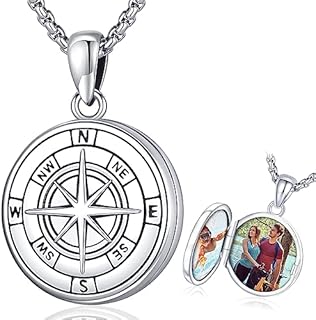 Sterling Silver Compass Locket Necklace with Rolo Chain, Ideal Graduation/Friendship Gift for Men, Women, & Girls, Celtic Knot Design