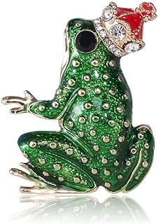 Vintage Frog Brooch with Pin Clasp and Cubic Zirconia Gems for Men & Women - Unique Animal Design