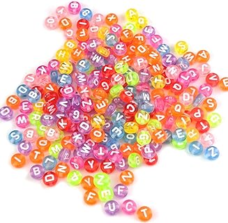 Mayared's 600 Piece DIY Mixed Colored Acrylic Alphabet Letter Beads for Custom Jewelry - Versatile for Bracelets, Necklaces, Key Chains