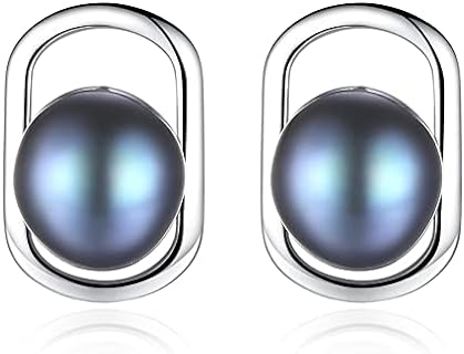 S925 Sterling Silver Pearl Earrings South Sea Tahitian Black Pearl Earrings for Women Jewelry Gift