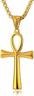 Fuqimanman2020 Cross Religious Pendant Necklace-Gold