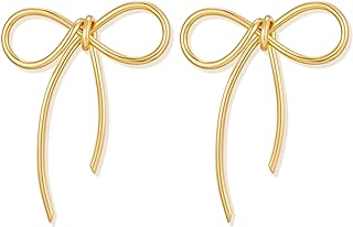 Gold Bow Stud Earrings for Women Statement Bow Stud Earrings Gift