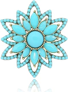 Turquoise West Cowboy Oval Tear Drop Brooch Pin for Women Retro Brooches Pins Classic Fashion Jewelry Accessories Gift