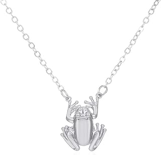 HUJUON Cute Frog Pendant Necklace,Animal Frog Clavicle Chain Necklace Jewelry for Women Men Girls Gifts Accessories