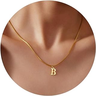 Initial Necklaces for Women Girls 14k Gold Letter Necklace Gold Plated Dainty A-Z Choker Necklace Custom Gifts Necklace Gold Jewelry Necklace for Teen Girls Gift
