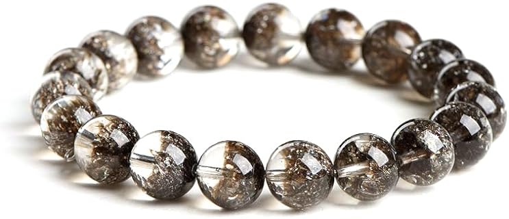 High-Grade Ghost Bead Bracelet with Stainless Steel Bead Chain, Crystal Gems, and Spring Ring Clasp for Men and Women - Gift-Ready