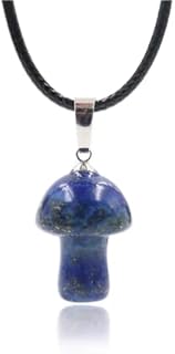 tenghong2021 Mushroom Crystal Necklace Wire Wrapped Crystal Mushroom Pendant Necklace for Women Jewelry Gifts