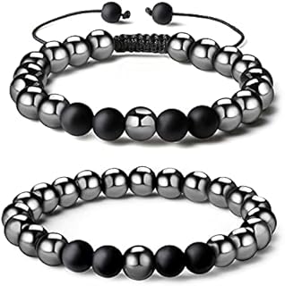 Hematite Crystal Necklace with Ball Chain and Magnetic Clasp, Infused with Tiger Eye, Malachite, and Obsidian - Perfect for Men and Women Seeking Balance and Energy