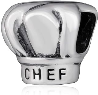 Antique Silver Charm-925 Sterling Silver Cooking Chef Hat, Smiley Face, Hope Ribbon, Sweet Strawberry, Soccer Ball, Tree Man Movie Character Beads, fits European Charms Bracelet, Gifts for Mom/Children/Daughter/Father/Aunt