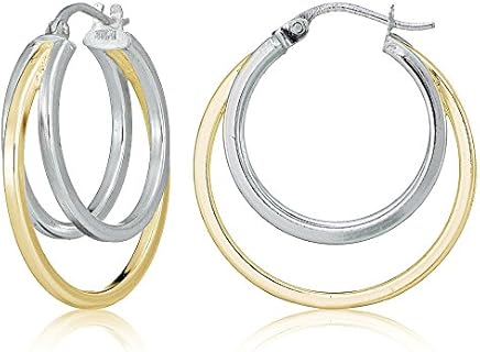 Sterling Silver Post With Snap Down Back Finding, Triple Round Hoop Earrings with Unique Square-Tube Design, for Timeless Accessory Lovers