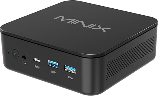 MINIX Mini PC AMD Ryzen 5 6600H con 16GB RAM y SSD 512GB, compacto y expansible, WiFi 6E, ideal para profesionales y edición de imágenes con triple pantalla 4K