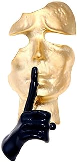 Pin Clasp Gold Mask Brooch for Men and Women - Unique Abstract Thinker's Face Design, Ideal Suit, Dress, and Bag Accessory - Artistic and Thought-Provoking Concept, Perfect Gift for Every Occasion