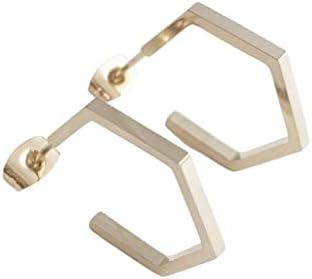 Sophisticated HONEYCAT Hexagon Hoop Earrings with Hinged Hoop - Available in Gold, Rose Gold, or Silver for Chic Women - Minimalist Design