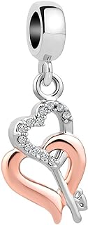 SexyMandala Best Gift for Mom Key to My Heart Lock Heart Love Beads Charms For European Bracelets