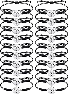 Jadive Softball Charm Bead Bracelet in Metal with Braided Rope Chain for Teen Sport Players - Sports-inspired Design, Adjustable Size, Brand Jadive