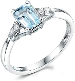 Sky Blue Topaz Engagement Rings for Women Sterling Silver Natural Sky Blue Topaz Wedding Anniversary Promise Ring Dainty Gifts for Her