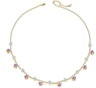 Sparkle Cubic Zirconia Crystal Twinkle Choker Necklace for Women Simulated Diamond Tennis Necklace