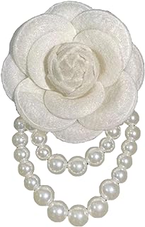 Vintage Camellia Pearl Tassel Brooches Bracelet Bohemian Pearl Safety Pins Bracelets Flower Hairpin Headpieces Shawl Pins Dainty Elegant Lapel Pins Wedding Party Dress Accessories for Women