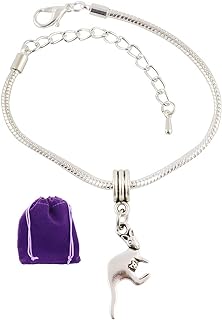 Snake Chain Kangaroo Charm Bracelet with Lobster Claw Clasp, Alloy-Stainless Steel - Australia-Themed Gift for Men and Women