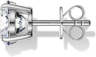 WM Wonder Mojo Moissanite Stud Earings,Diamond Stud Earings for Women,Hypoallergenic S925 Stering Silver 18k White Gold Plated Earrings Stud,2cttw-0.3cttw D Color Diamond Stud Gift for Men