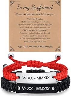 XUANPAI Couples Bracelets for Him and Her,Personalized Stainless Steel Curb Chain Bracelets,Custom Matching Bracelets for Couples Birthday Valentine's Day Christmas Gift for Women Men