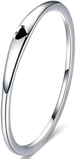 Heart-Shaped Stainless Steel Promise Stackable Ring - Versatile, Hypoallergenic, and Durable Size 3 Ring
