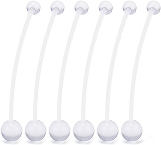 SCERRING Clear Acrylic Pregnancy Belly Ring Set - Hypoallergenic Bioflex Navel Retainers for Pregnant Women and Athletes