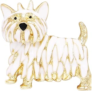Rosemarie & Jubalee Women's Pawsome Westie Gold Tone Enamel Puppy Dog Brooch, 1.5"