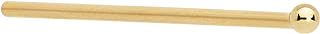 Handcrafted 14K Yellow Gold Fishtail Nose Ring with 1.5mm Ball Design, Straight 20 Gauge, 17mm USA Origin