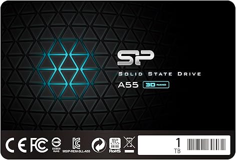 Silicon Power SSD Interno de 1TB con Caché SLC y Tecnología 3D NAND, 2.5 7mm, Optimizado para Portátiles y Ultrabooks, Resistente a Golpes, en Color Negro