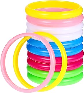 Kisangel 12pcs Plastic Bangle Bracelets Friendship Bracelets Party Favors for Child Women Girl Gift (Random Color)