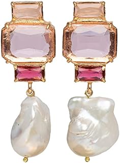 Baroque Pearl Drop Earrings with Push Back Closure for Women in Elegant Drop Design - Versatile Accessory for Weddings, Parties and Prom